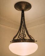Lampe - Fer forgé - lampe suspendue Art déco