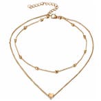 Fako Bijoux - Ketting - Dubbele Choker Layer - Hartje -, Verzenden