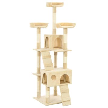 vidaXL Kattenkrabpaal met sisal krabpalen 170 cm beige, Verzenden, Nieuw