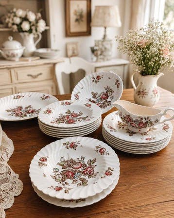 Johnson Bros - Tafelservies (40) - Devon Sprays - Aardewerk