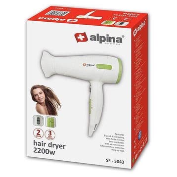 Alpina Haardroger 2200 Watts - 2 snelheden en 3 warmtestande, Bijoux, Sacs & Beauté, Beauté | Soins des cheveux, Ophalen of Verzenden