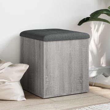 vidaXL Opbergbankje 42x42x45 cm bewerkt hout grijs sonoma, Verzenden, Nieuw
