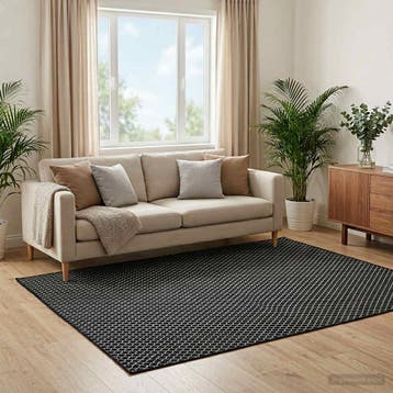vidaXL Tapijt ORIZ Zwart gaaspatroon 300 x 400 cm 100%, Verzenden, Nieuw