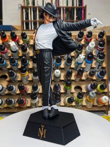 Figuur - Michael Jackson - Moon Walker - Hand Painted - Hars