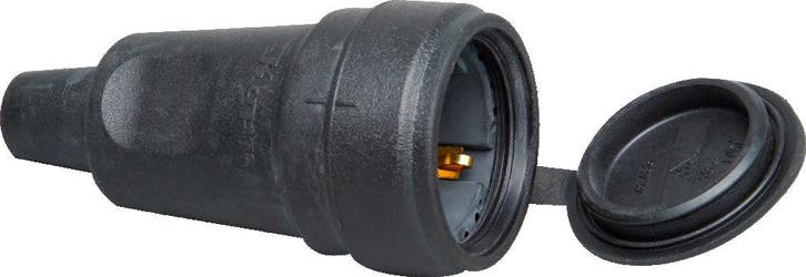 Kopp Full Rubber Contrast Plug With Lid Black - 181016003, Bricolage & Construction, Électricité & Câbles, Envoi