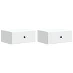 vidaXL Muurbevestigde Nachttafel met lade 2 pcs Wit 49 x, Verzenden, Nieuw