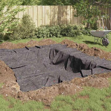 vidaXL Vijvervlies 1 x 25 m Polyester en Katoen Grijs, Tuin en Terras, Waterpartijen en Fonteinen, Verzenden, Nieuw