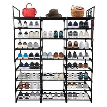 Lendo Online Porte-Chaussures 129x31x158 cm Acier Noir, Maison & Meubles