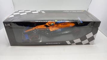 Minichamps 1:18 - Modelauto - McLaren MCL35M L. Norris Pole, Hobby en Vrije tijd, Nieuw