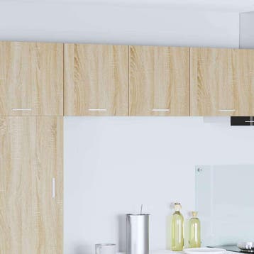 vidaXL Hangkast 2 st Sonoma Eik en Wit Bewerkt hout, Verzenden, Nieuw