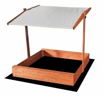 Houten zandbak 120x120 grijs dak | Tweede kansje | OP = OP, Kinderen en Baby's, Speelgoed | Buiten | Zandbakken, Verzenden, Zo goed als nieuw