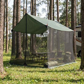 vidaXL Campingzeil met netwanden 270 x 210 x 210 cm Leger, Caravans en Kamperen, Verzenden, Nieuw