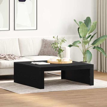 vidaXL Salontafel Zwart Eiken 100 x 100 x 35 cm Bewerkt hout, Verzenden, Nieuw