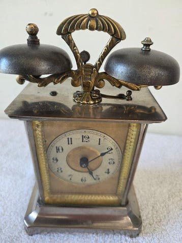 Bureauklok - Junghans Pfeilkreuz - Art Deco metaal, messing,