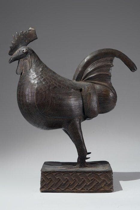 Een bronzen beeld. - kpa - Benin - Nigeria, Antiek en Kunst, Kunst | Niet-Westerse kunst