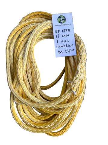 Hawk-Line Touw UHMWPE 25MTR 16MM 24Ton 1 Oog  NIEUW!!! Me..., Verzenden