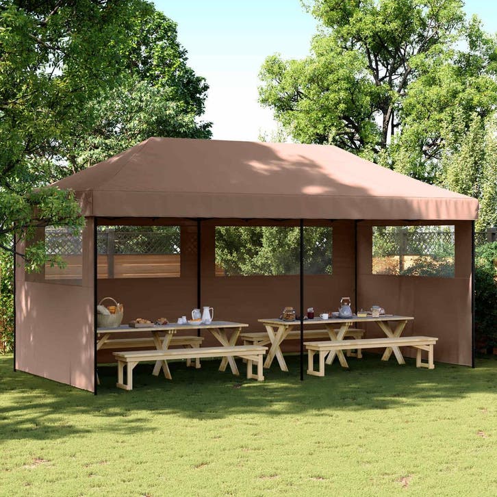 vidaXL Partytent Bruin 292 x 580 x 315 cm Oxford Stof, Tuin en Terras, Partytenten, Nieuw, Verzenden