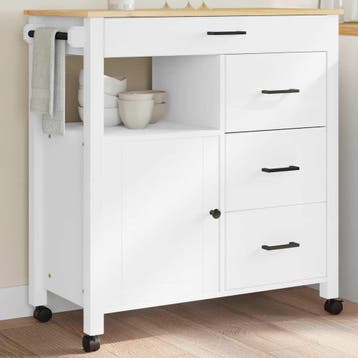 vidaXL Keukentrolley MONZA 84x40x88,5 cm massief grenenhout, Verzenden, Nieuw