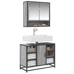 vidaXL Wastafelkast 80x33x60 cm bewerkt hout grijs sonoma, Huis en Inrichting, Verzenden, Nieuw
