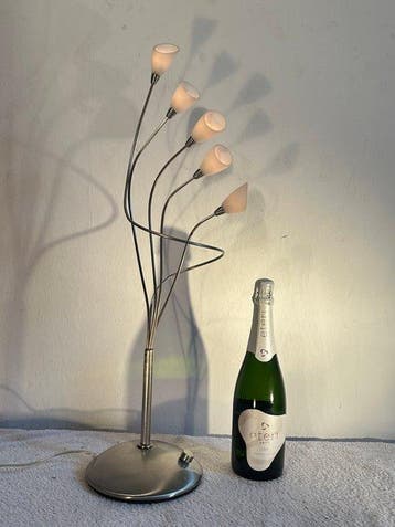 Van de Heg - Lampe de table (2) - Acier, Verre - Ensemble, Antiek en Kunst