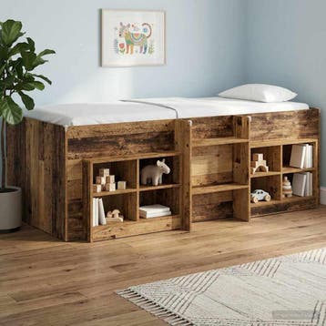 vidaXL Kinderhoogslaper Oud hout 80 x 200 cm Bewerkt hout, Verzenden, Nieuw
