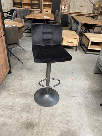 Amanda barstoel velvety black, draaiend + verstelbaar (nieuw, Nieuw, Stof