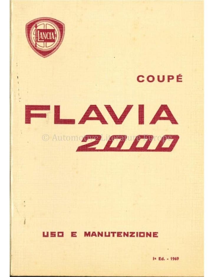 1969 LANCIA FLAVIA 2000 INSTRUCTIEBOEKJE ITALIAANS, Autos : Divers, Modes d'emploi & Notices d'utilisation, Enlèvement ou Envoi