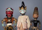 3 marionnettes de théâtre Wayang Golèk - Java Indonésie -