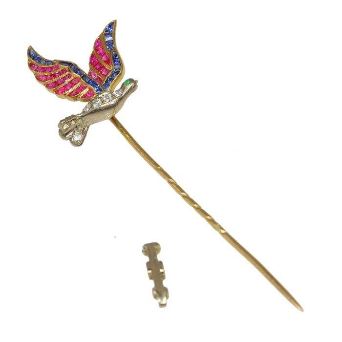 Bijou broche - 18 carats Or jaune - 0.12ct. tw. Diamant, Bijoux, Sacs & Beauté, Bijoux anciens