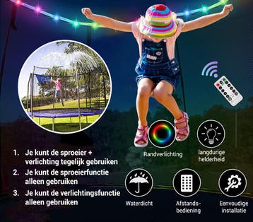 Sproeier Trampoline Verlichting | Afstandsbediening | OP=OP, Tuin en Terras, Ophalen of Verzenden, Nieuw