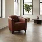 Set van 2 Leren fauteuils Press - Granada Savannah (cognac), Nieuw, Ophalen of Verzenden, 50 tot 75 cm, Leer