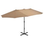 vidaXL Parasol met aluminium paal 460x270 cm taupe, Verzenden, Nieuw