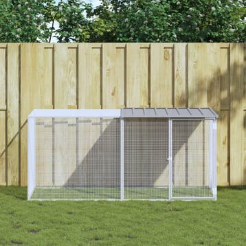 vidaXL Kippenhok met dak 203x98x90 cm gegalvaniseerd staal, Verzenden