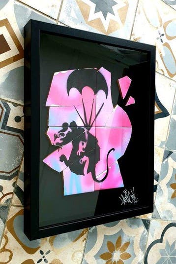 lasveguix (1986) - Rat with parachute - bansky tribute