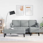 vidaXL Bankstel met kussen 2 pcs Lichtgrijs Polyester, Verzenden