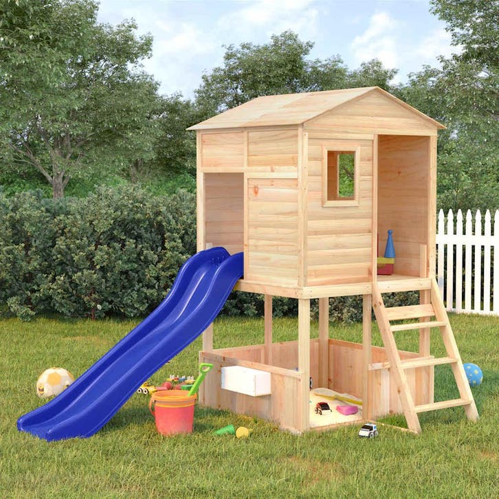 vidaXL Speelhuis massief vurenhout, Kinderen en Baby's, Speelgoed | Buiten | Speeltoestellen, Nieuw, Verzenden