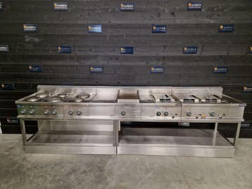 Dexion kooklijn | 6-pits fornuis, friteuse, bakplaat |