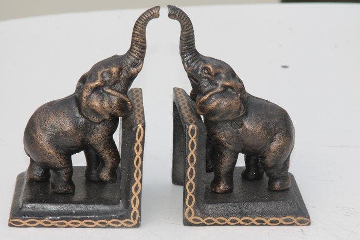 Serre-livres (2) - éléphant - Fonte, Antiquités & Art, Art | Objets design
