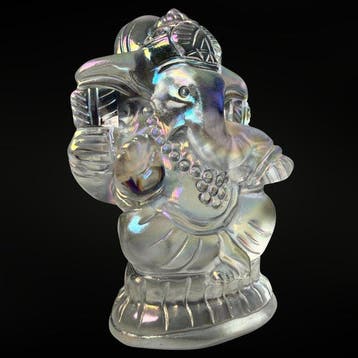 Ganesh Quartz Aura - premium Gravure - Hoogte: 80 mm -