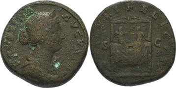 Sesterz 161, Kaiserzeit Faustina Filia + 176, Verzenden
