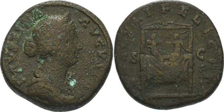 Sesterz 161, Kaiserzeit Faustina Filia + 176, Postzegels en Munten, Munten en Bankbiljetten | Verzamelingen, Verzenden