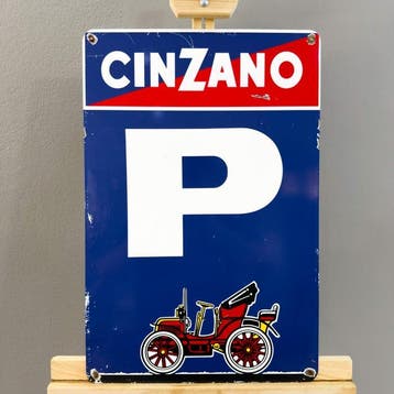 Cinzano Vintage Parkeerreclamebord – 60×40 cm – Op hoge