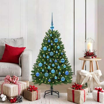 vidaXL Kunstkerstboom 120 cm 150 LEDs Warmwit PVC en Staal, Verzenden, Nieuw
