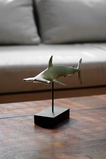 sculptuur, NO RESERVE PRICE - Bronze Patinated Great White
