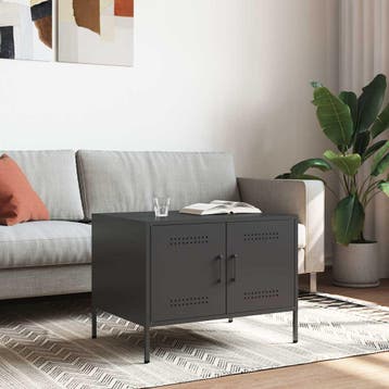 vidaXL Salontafel 68x50x50,5 cm staal zwart, Verzenden, Nieuw