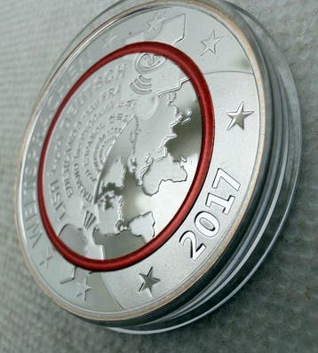 Duitsland. 2017, Weltsprachen, plata, edicion limitada color