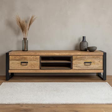 Tv-meubel Mangohout Kelvin 160 cm, Verzenden