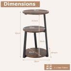 2dekans | Coast 3-Laags Accenttafel - Metalen Frame -, Huis en Inrichting, Slaapkamer | Nachtkastjes, Ophalen of Verzenden, Nieuw