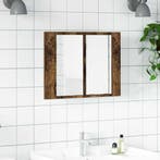 vidaXL Spiegelkast LED 60x12x45 cm bewerkt hout gerookt, Verzenden, Nieuw