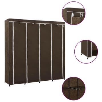 vidaXL Kledingkast met 4 vakken 175x45x170 cm bruin, Huis en Inrichting, Verzenden, Nieuw